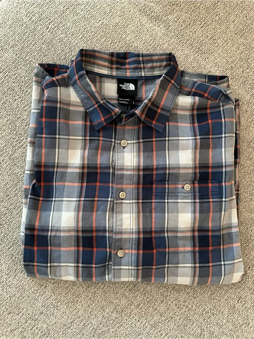 The North Face Men’s Blue Plaid Button-Up Shirt